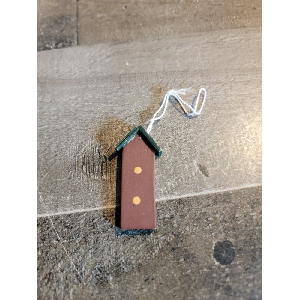 Mini wooden bird house ornament xmas